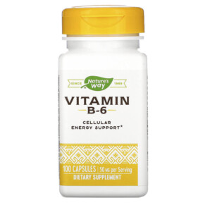 Nature's Way Vitamin B-6 50 mg 100 Capsules 033674404317