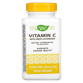 Nature's Way Vitamin C with Bioflavonoids 1.000 mg 250 Vegan Capsules 033674154656