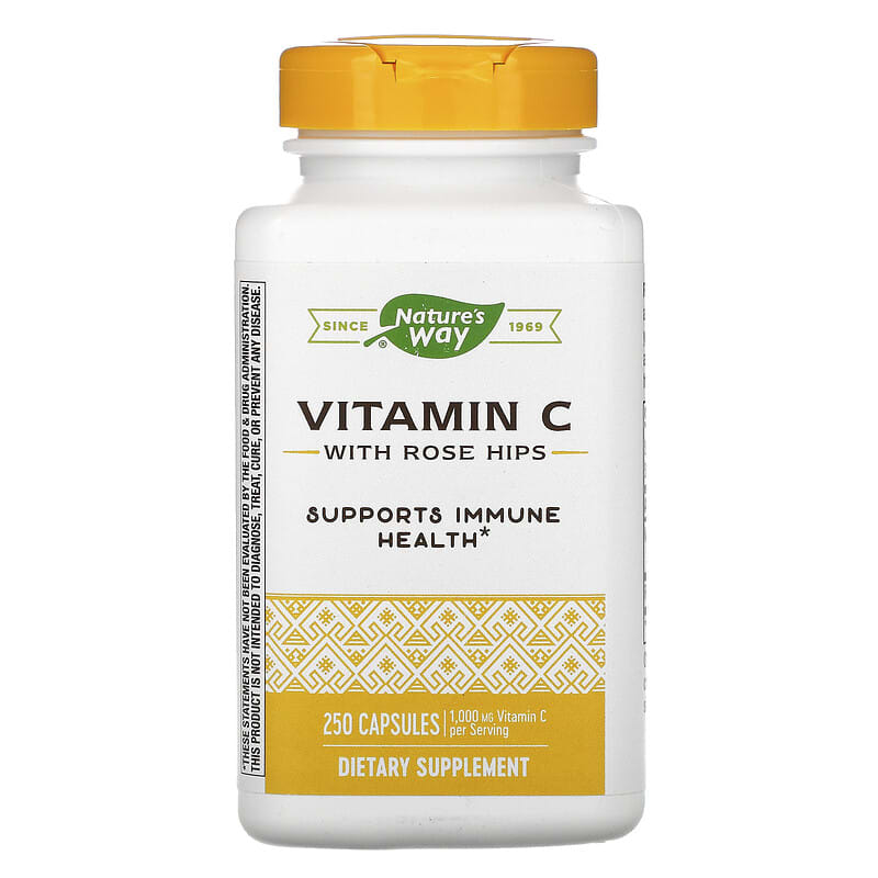 Nature's Way Vitamin C with Rose Hips 500 mg 250 viên 1 Nature's Way Vitamin C with Rose Hips 500 mg 250 Capsules 033674403112