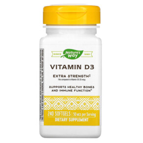 Nature's Way Vitamin D3 50 mcg 240 Softgels 033674156049