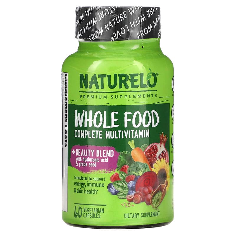 NATURELO Whole Food Complete Multivitamin + Beauty Blend 60 Vegetarian Capsules 1 NATURELO Whole Food Complete Multivitamin + Beauty Blend 60 Vegetarian Capsules 628110628688