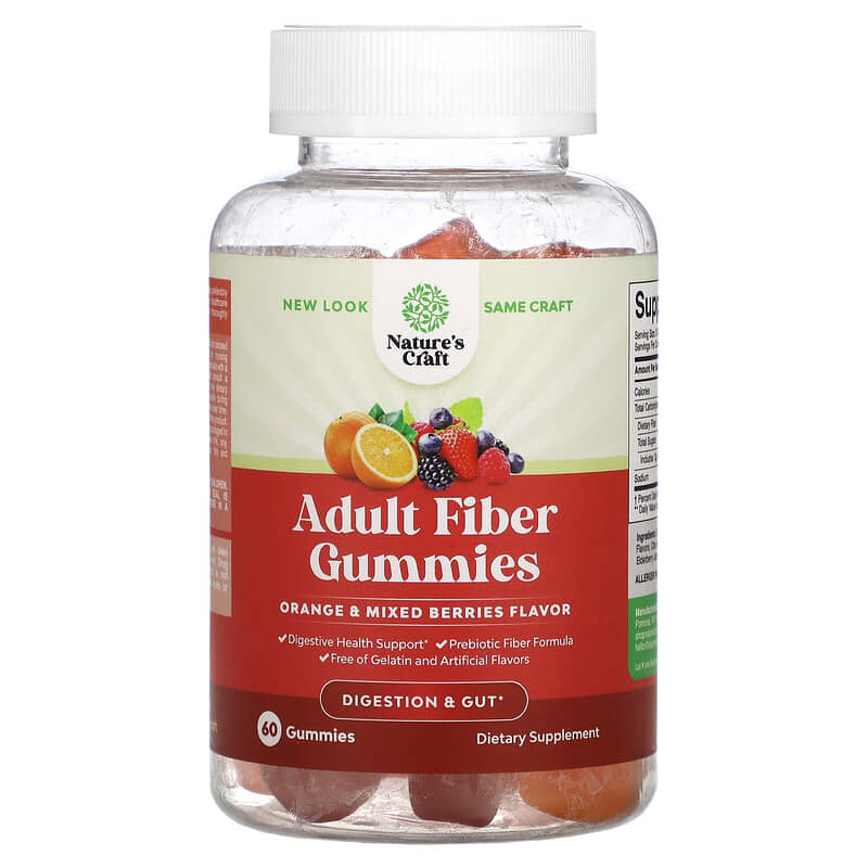 Natures Craft Adult Fiber Gummies Orange and Mixed Berries 60 Gummies 1 Natures Craft Adult Fiber Gummies Orange and Mixed Berries 60 Gummies 793611599734