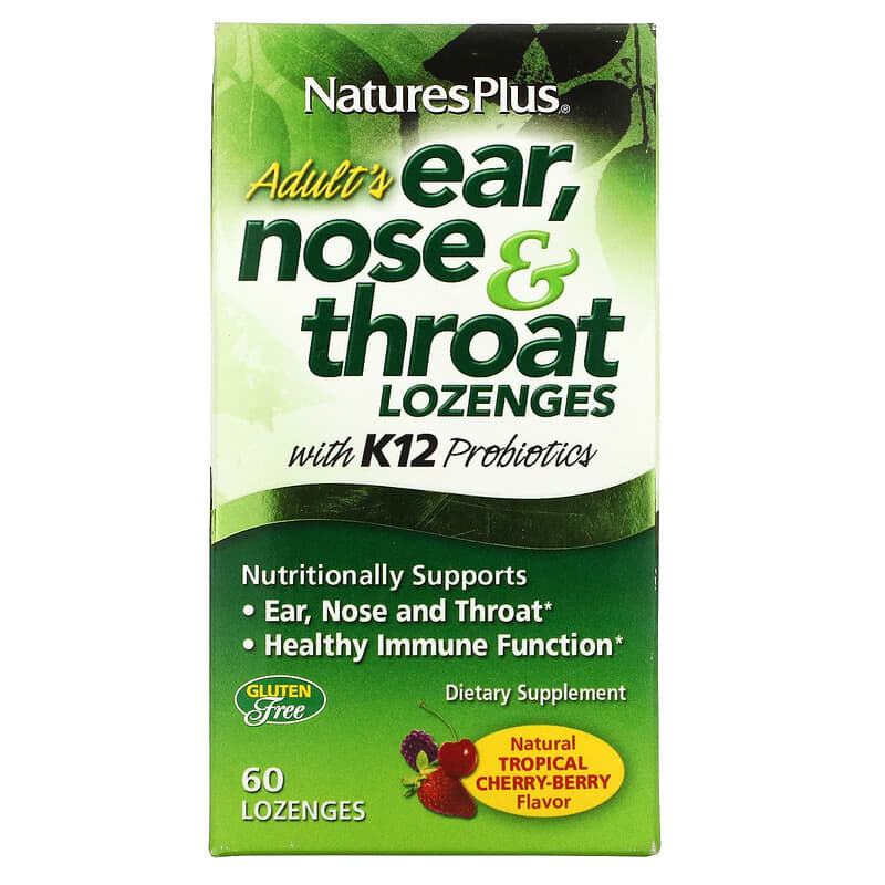 NaturesPlus Adult's Ear Nose & Throat Lozenges Natural Tropical Cherry Berry 60 Lozenges 1 NaturesPlus Adult's Ear Nose & Throat Lozenges Natural Tropical Cherry Berry 60 Lozenges 097467492547