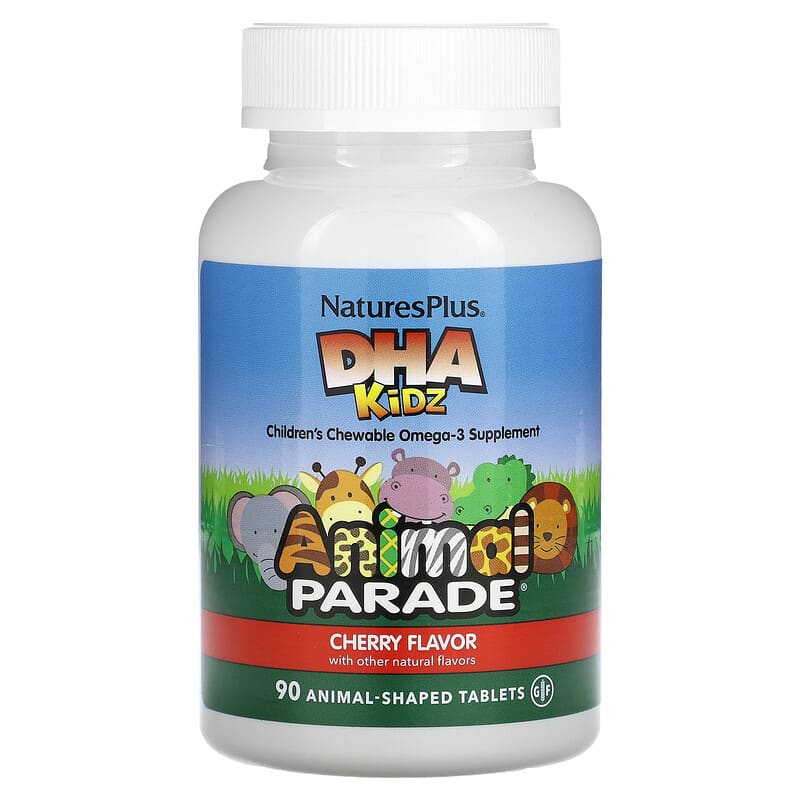 NaturesPlus Animal Parade DHA Kids Children's Chewable Omega-3 Supplement Cherry 90 Animal-Shaped Tablets 1 NaturesPlus Animal Parade DHA Kids Children's Chewable Omega-3 Supplement Cherry 90 Animal-Shaped Tablets 097467299993