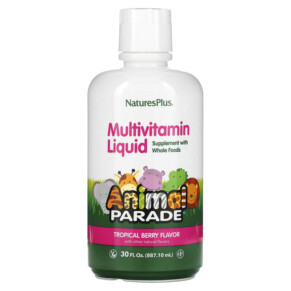 NaturesPlus Animal Parade Multivitamin Liquid Tropical Berry 30 fl oz (887.1 ml) 097467299511