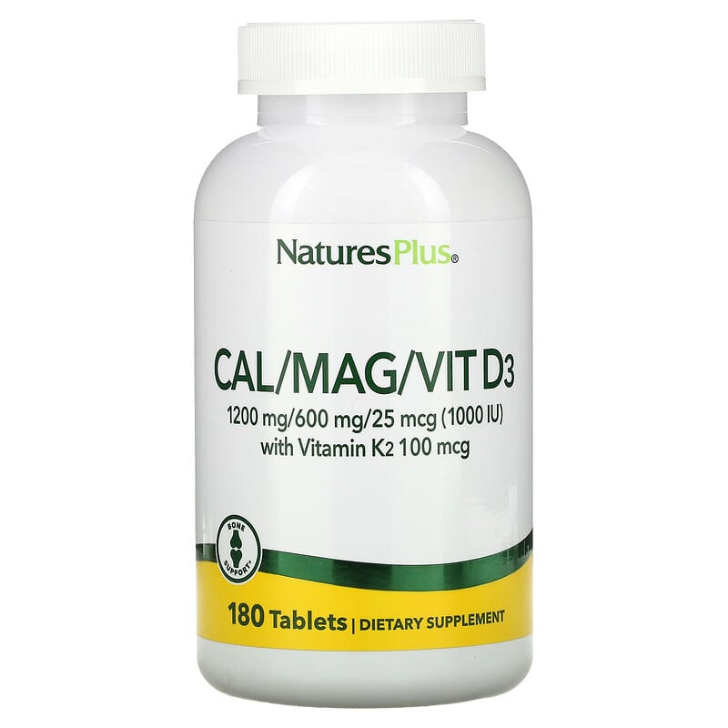 Nature's Plus Cal/Mag/Vit D3 with Vitamin K2 180 viên 1 NaturesPlus Cal/Mag/Vit D3 with Vitamin K2 180 Tablets 097467336476