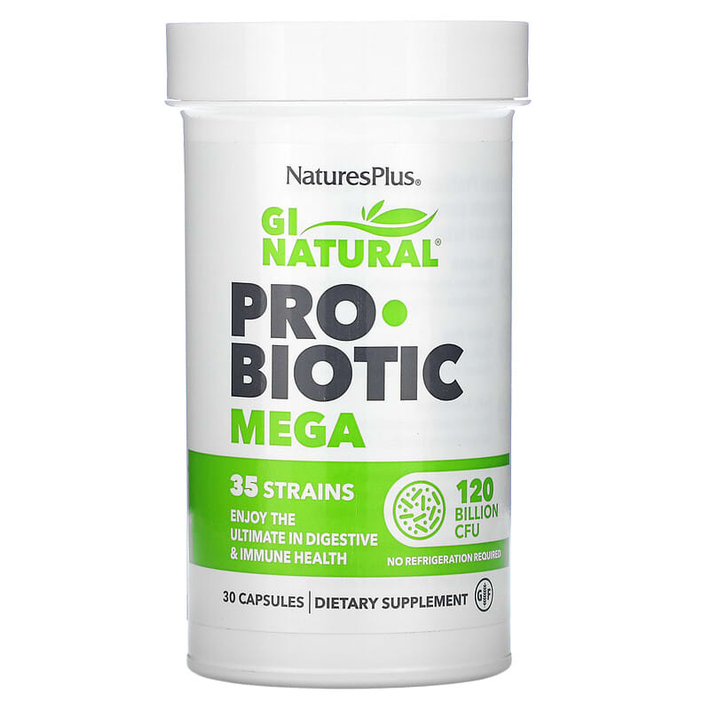 NaturesPlus GI Natural Probiotic Mega 120 Billion CFU 30 Capsules 1 NaturesPlus GI Natural Probiotic Mega 120 Billion CFU 30 Capsules 097467439023