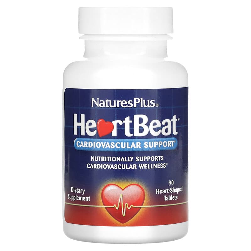 NaturesPlus HeartBeat Cardiovascular Support 90 Heart-Shaped Tablets 1 NaturesPlus HeartBeat Cardiovascular Support 90 Heart-Shaped Tablets 097467474215