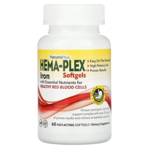 NaturesPlus Hema-Plex 60 Fast-Acting Softgels 097467376915