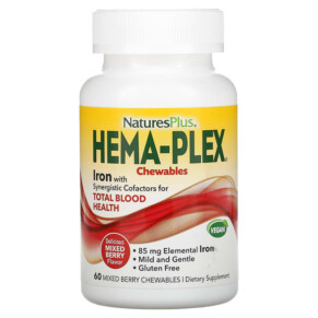 NaturesPlus Hema-Plex Mixed Berry 60 Chewables 097467037687