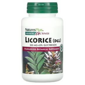 NaturesPlus Herbal Actives Licorice (DGL) 500 mg 60 Vegan Capsules 097467072244