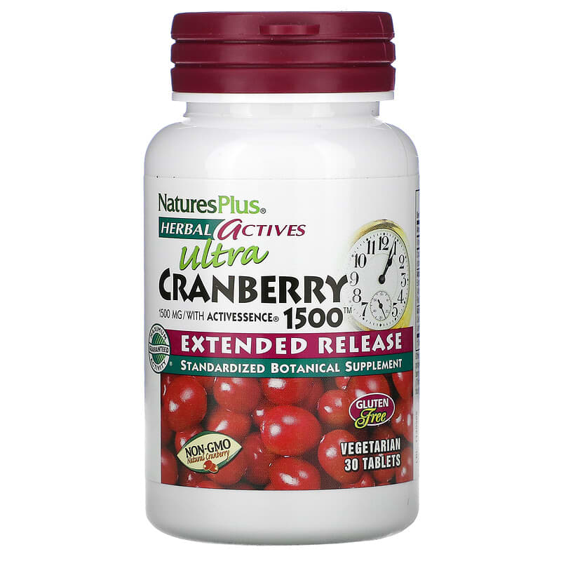 NaturesPlus Herbal Actives Ultra Cranberry 1500 1.500 mcg 30 Tablets 1 NaturesPlus Herbal Actives Ultra Cranberry 1500 1.500 mcg 30 Tablets 097467073166