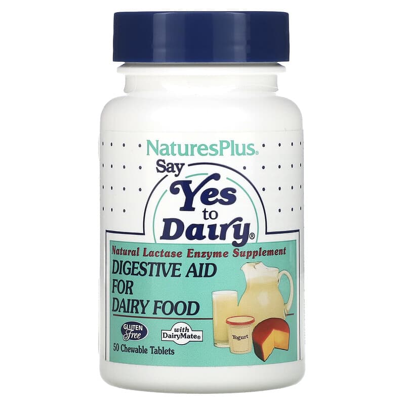 NaturesPlus Say Yes to Dairy Digestive Aid For Dairy Food 50 Chewable Tablets 1 NaturesPlus Say Yes to Dairy Digestive Aid For Dairy Food 50 Chewable Tablets 097467044401