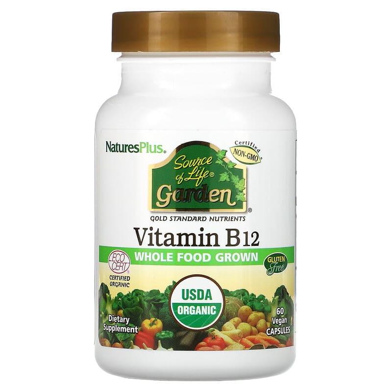 Nature's Plus Source of Life Garden Certified Organic Vitamin B12 60 viên 1 NaturesPlus Source of Life Garden Certified Organic Vitamin B12 60 Vegan Capsules 097467307346