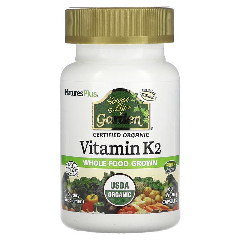 Nature's Plus Source of Life Garden Vitamin K2 60 Vegan Caps 1 NaturesPlus Source of Life Garden Organic Vitamin K2 60 Vegan Caps 097467307377