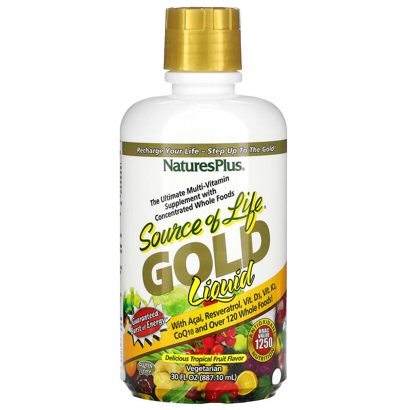 Nature's Plus Source of Life Gold Liquid Tropical Fruit 30 oz (887.10 ml) 1 NaturesPlus Source of Life Gold Liquid Tropical Fruit 30 fl oz (887.10 ml) 097467307018