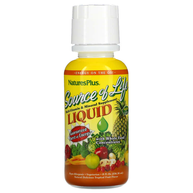 Nature's Plus Source Of Life Multi-Vitamin & Mineral Supplement Liquid Tropical Fruit 8 oz (236.56 ml) 1 NaturesPlus Source Of Life Multi-Vitamin & Mineral Supplement Liquid Tropical Fruit 8 fl oz (236.56 ml) 097467306059