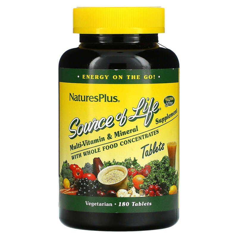 Nature's Plus Source of Life Multi-Vitamin & Mineral Supplement with Whole Food Concentrates 180 viên 1 NaturesPlus Source of Life Multi-Vitamin & Mineral Supplement with Whole Food Concentrates 180 Tablets 097467030589