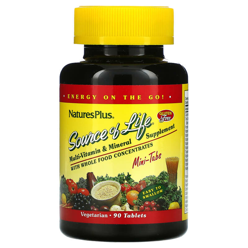 Nature's Plus Source Of Life Multi-Vitamin & Mineral Supplement with Whole Food Concentrates 90 Mini-Tablets 1 NaturesPlus Source Of Life Multi-Vitamin & Mineral Supplement with Whole Food Concentrates 90 Mini-Tablets 097467305823