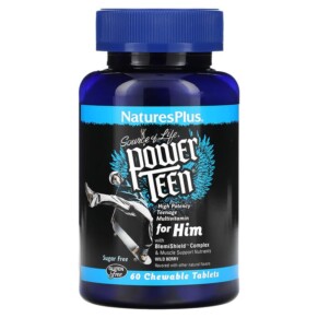 NaturesPlus Source of Life Power Teen for Him Wild Berry 60 Chewable Tablets 097467300026