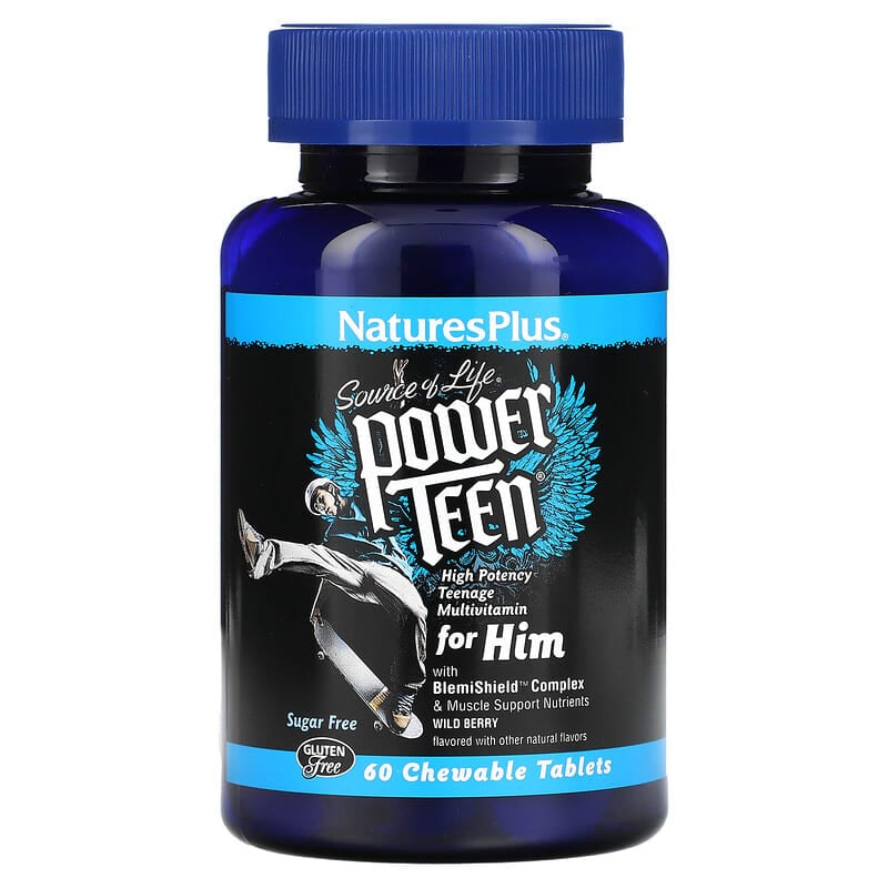 NaturesPlus Source of Life Power Teen for Him Wild Berry 60 Chewable Tablets 1 NaturesPlus Source of Life Power Teen for Him Wild Berry 60 Chewable Tablets 097467300026