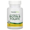 Nature's Plus Biotin & Folate 30 viên 3 NaturesPlus Sustained Release Biotin & Folate 30 Tablets 097467017924