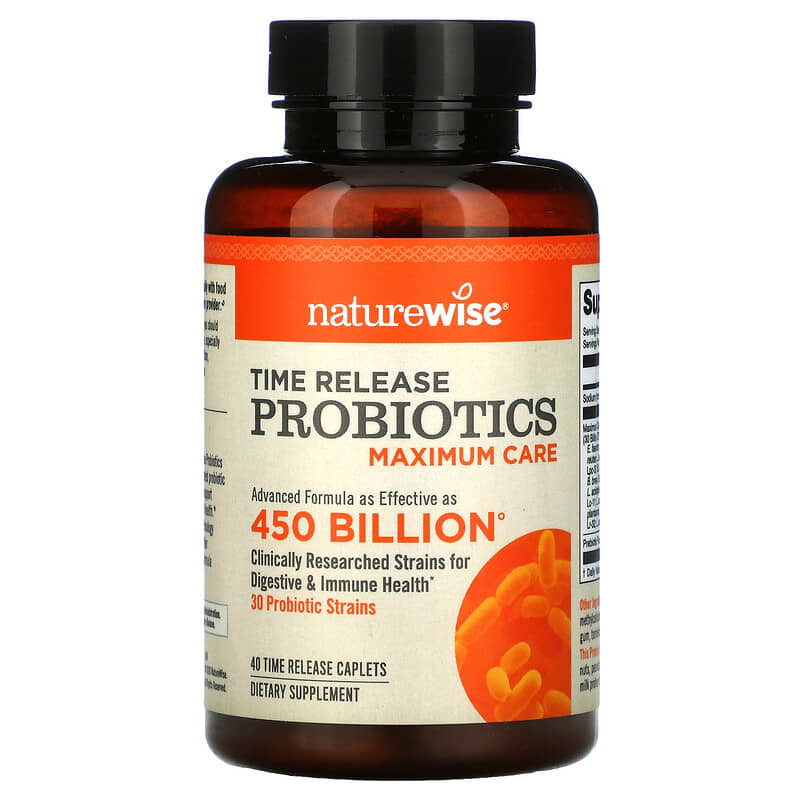 NatureWise Time Release Probiotics Maximum Care 40 Time Release Caplets 1 NatureWise Time Release Probiotics Maximum Care 40 Time Release Caplets 858081006271