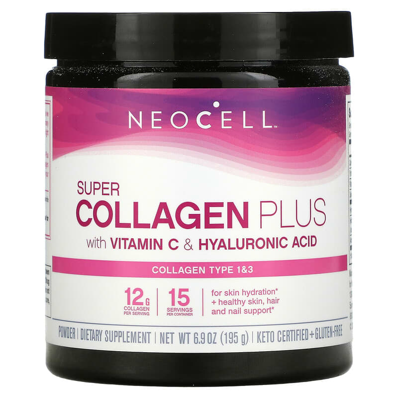 NeoCell Super Collagen Plus with Vitamin C & Hyaluronic Acid 6.9 oz (195 g) 1 NeoCell Super Collagen Plus with Vitamin C & Hyaluronic Acid 6.9 oz (195 g) 016185129580