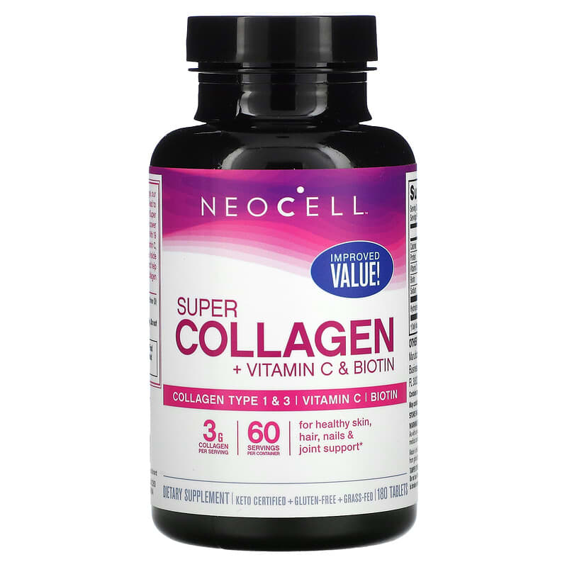 NeoCell Super Collagen + Vitamin C & Biotin 180 Tablets 1 NeoCell Super Collagen + Vitamin C & Biotin 180 Tablets 016185132603