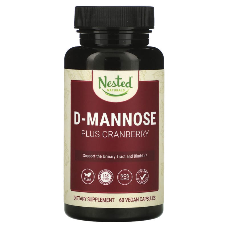 Nested Naturals D-Mannose Plus Cranberry 60 Vegan Capsules 1 Nested Naturals D-Mannose Plus Cranberry 60 Vegan Capsules 852446007033