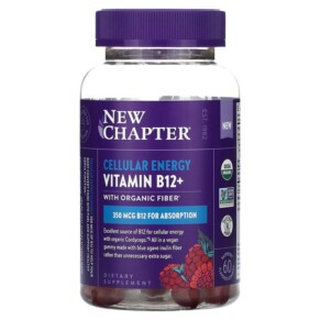 New Chapter Cellular Energy Vitamin B12+ Raspberry 350 mcg 60 Flavored Gummies 727783903747