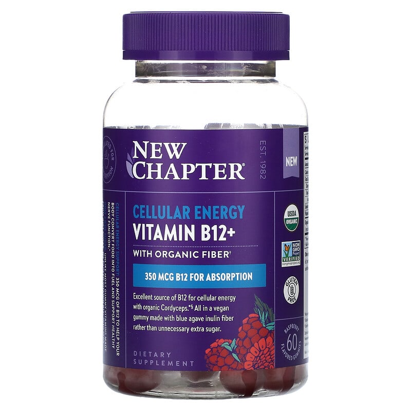 New Chapter Cellular Energy Vitamin B12+ Raspberry 350 mcg 60 Flavored Gummies 1 New Chapter Cellular Energy Vitamin B12+ Raspberry 350 mcg 60 Flavored Gummies 727783903747