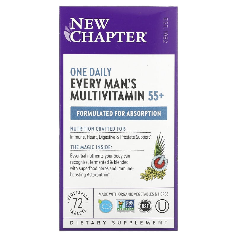 New Chapter 55+ Every Man's One Daily Whole-Food Multivitamin 72 viên 1 New Chapter Every Man's One Daily 55+ Multivitamin 72 Vegetarian Tablets 727783901286