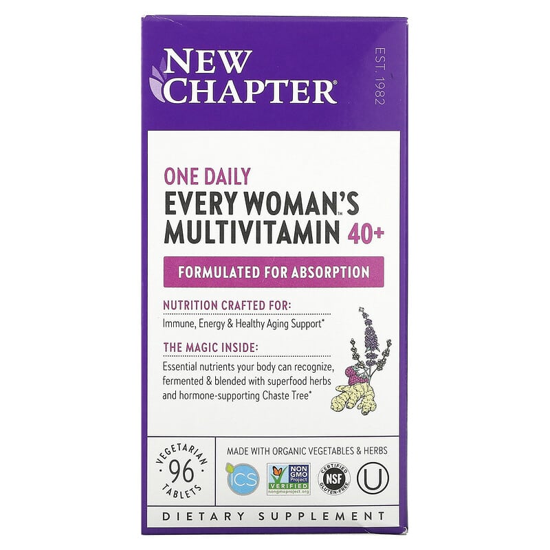 New Chapter 40+ Every Woman's One Daily Multivitamin 96 viên 1 New Chapter Every Woman's One Daily 40+ Multivitamin 96 Vegetarian Tablets 727783003645