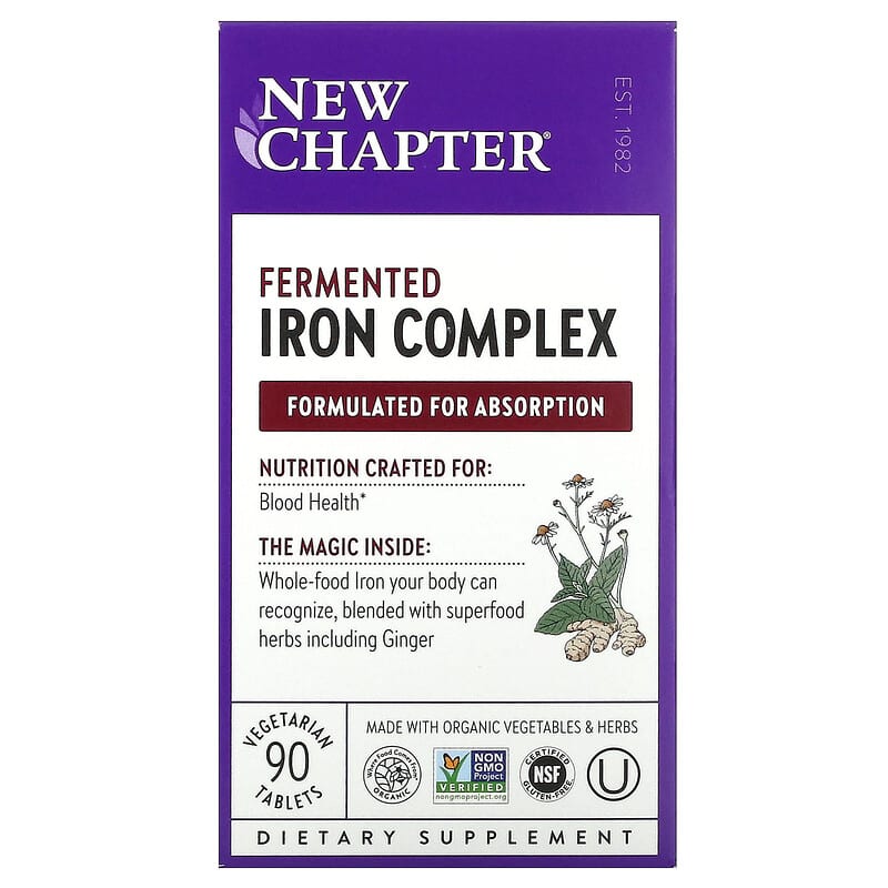 New Chapter Fermented Iron Complex 90 Vegetarian Tablets 1 New Chapter Fermented Iron Complex 90 Vegetarian Tablets 727783903570