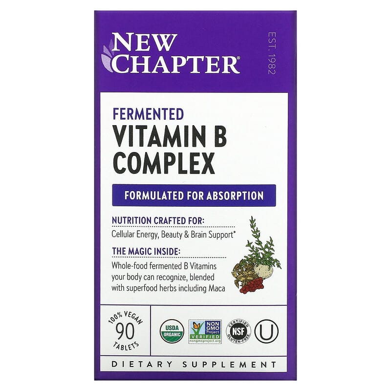 New Chapter Fermented Vitamin B Complex 90 Vegan Tablets 1 New Chapter Fermented Vitamin B Complex 90 Vegan Tablets 727783903594