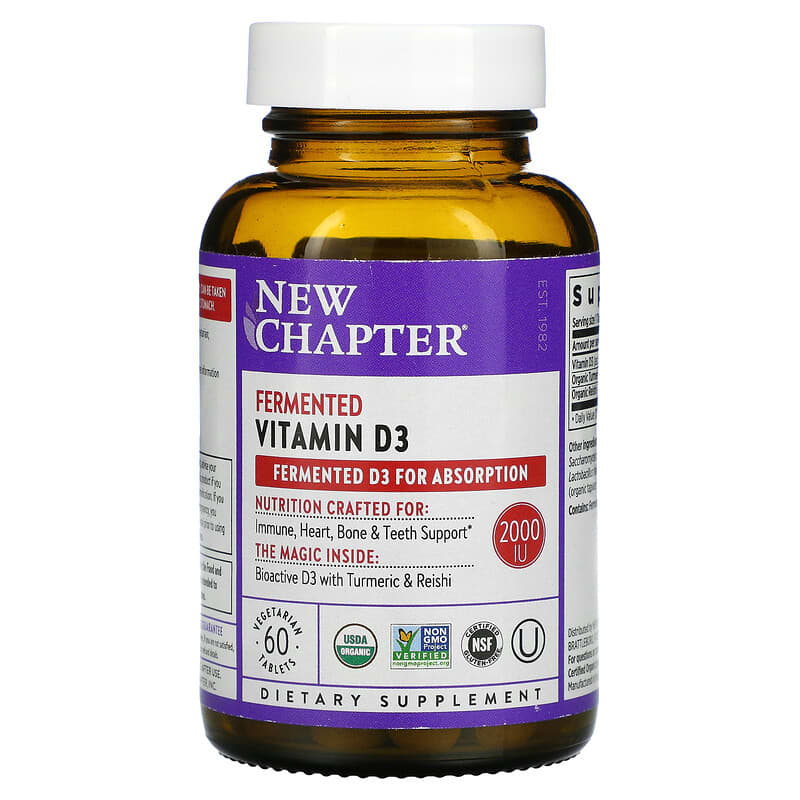 New Chapter Fermented Vitamin D3 2,000 IU 60 viên 1 New Chapter Fermented Vitamin D3 2.000 IU 60 Vegetarian Tablets 727783902634