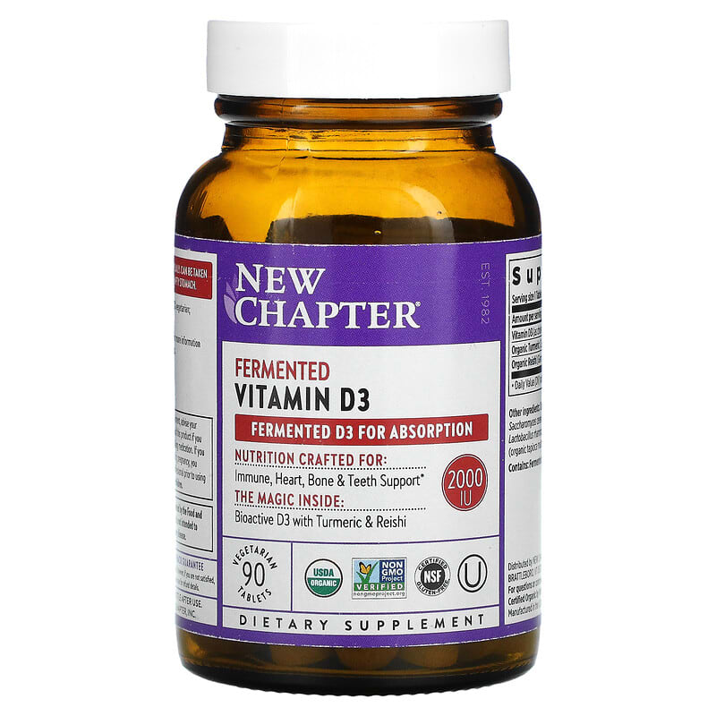 New Chapter Fermented Vitamin D3 2.000 IU 90 Vegetarian Tablets 1 New Chapter Fermented Vitamin D3 2.000 IU 90 Vegetarian Tablets 727783903587