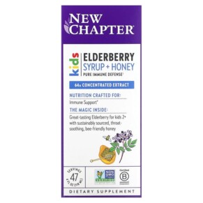 New Chapter Kids Elderberry Syrup + Honey Ages 2+ 4 fl oz (118 ml) 727783903181