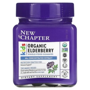 New Chapter Kids Organic Elderberry Whole-Food Gummies Ages 2+ 30 Vegan Gummies 727783903099