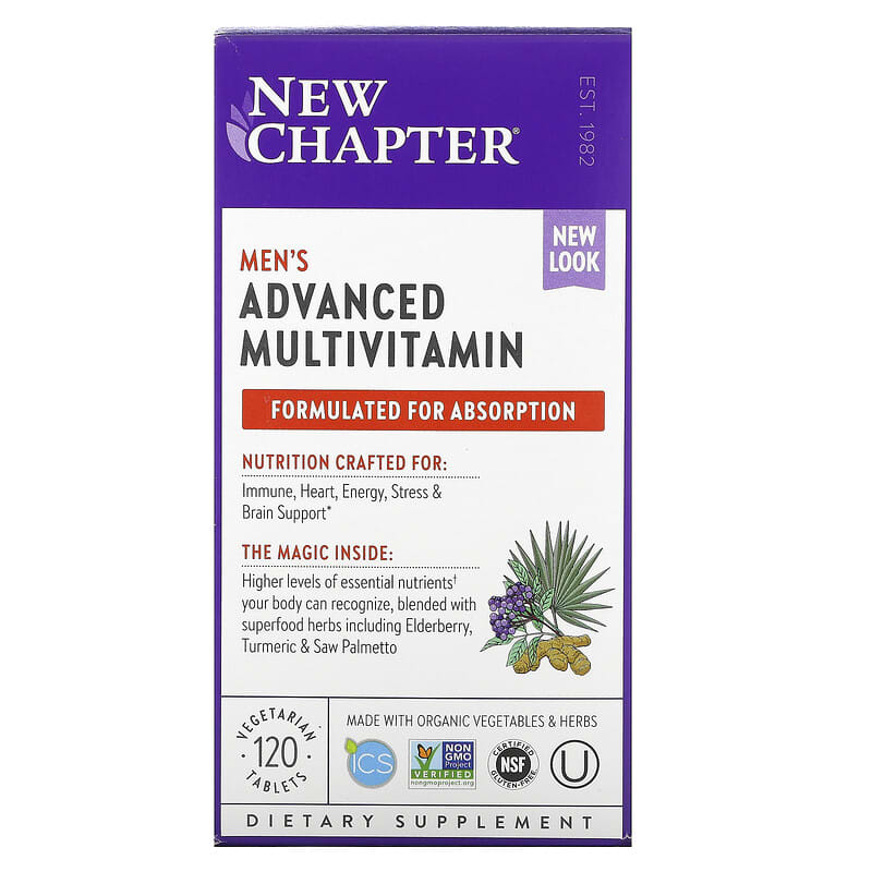 New Chapter Men's Advanced Multivitamin 120 viên 1 New Chapter Men's Advanced Multivitamin 120 Vegetarian Tablets 727783003249