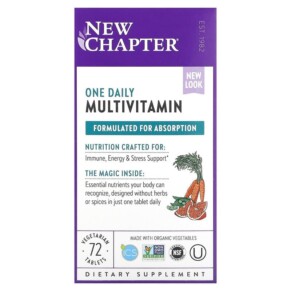 New Chapter One Daily Multivitamin 72 Vegetarian Tablets 727783003607