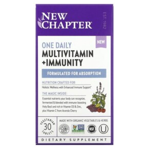 New Chapter One Daily Multivitamin + Immunity 30 Vegetarian Tablets 727783903532