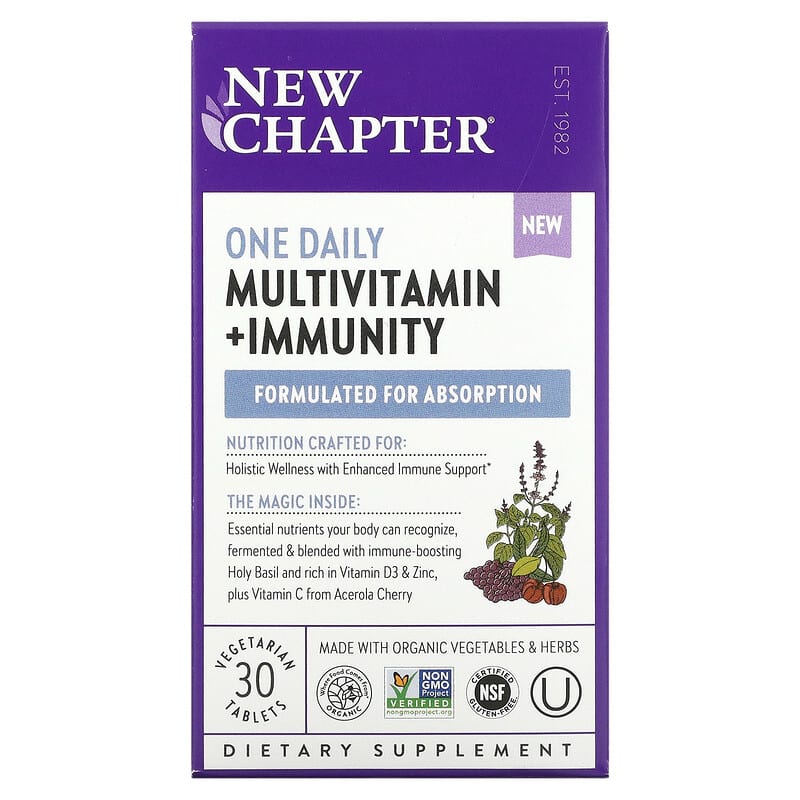 New Chapter One Daily Multivitamin + Immunity 30 Vegetarian Tablets 1 New Chapter One Daily Multivitamin + Immunity 30 Vegetarian Tablets 727783903532