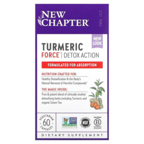New Chapter Turmeric Force Detox Action 60 Vegetarian Capsules 727783901217