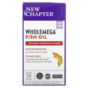 New Chapter Wholemega Fish Oil 120 Softgels 727783050038