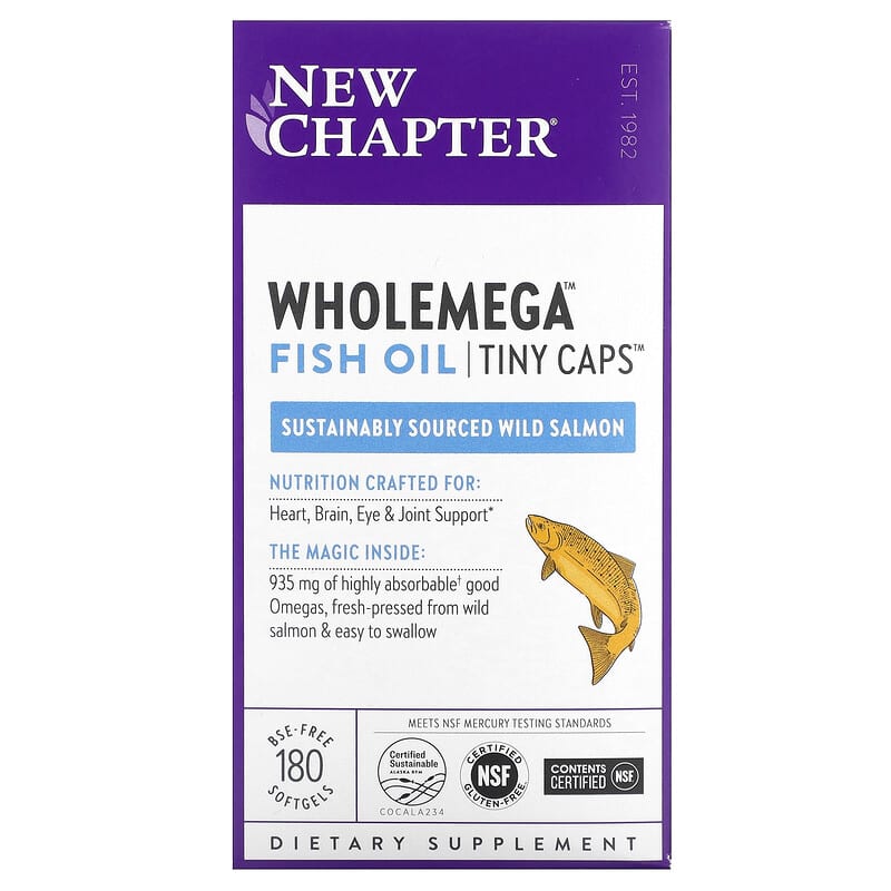 New Chapter Wholemega Fish Oil Tiny Caps 180 Softgels 1 New Chapter Wholemega Fish Oil Tiny Caps 180 Softgels 727783901774