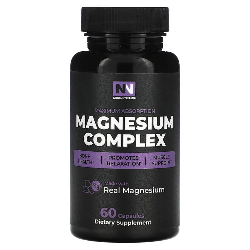 Nobi Nutrition Premium Magnesium Complex 60 viên 1 Nobi Nutrition Magnesium Complex Maximum Absorption 60 Capsules 850018274050