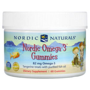 Nordic Naturals Nordic Omega-3 Gummies Tangerine 82 mg 60 Gummies 768990301308