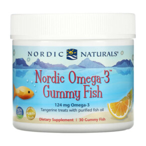 Nordic Naturals Nordic Omega-3 Gummy Fish Tangerine Treats 124 mg 30 Gummy Fish 768990301407